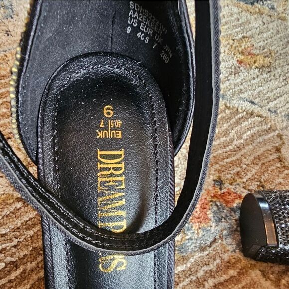 Dream Pairs Rhinestone 3-Inch Chunky Heel Sandals, like new sz 9 - Picture 3 of 8